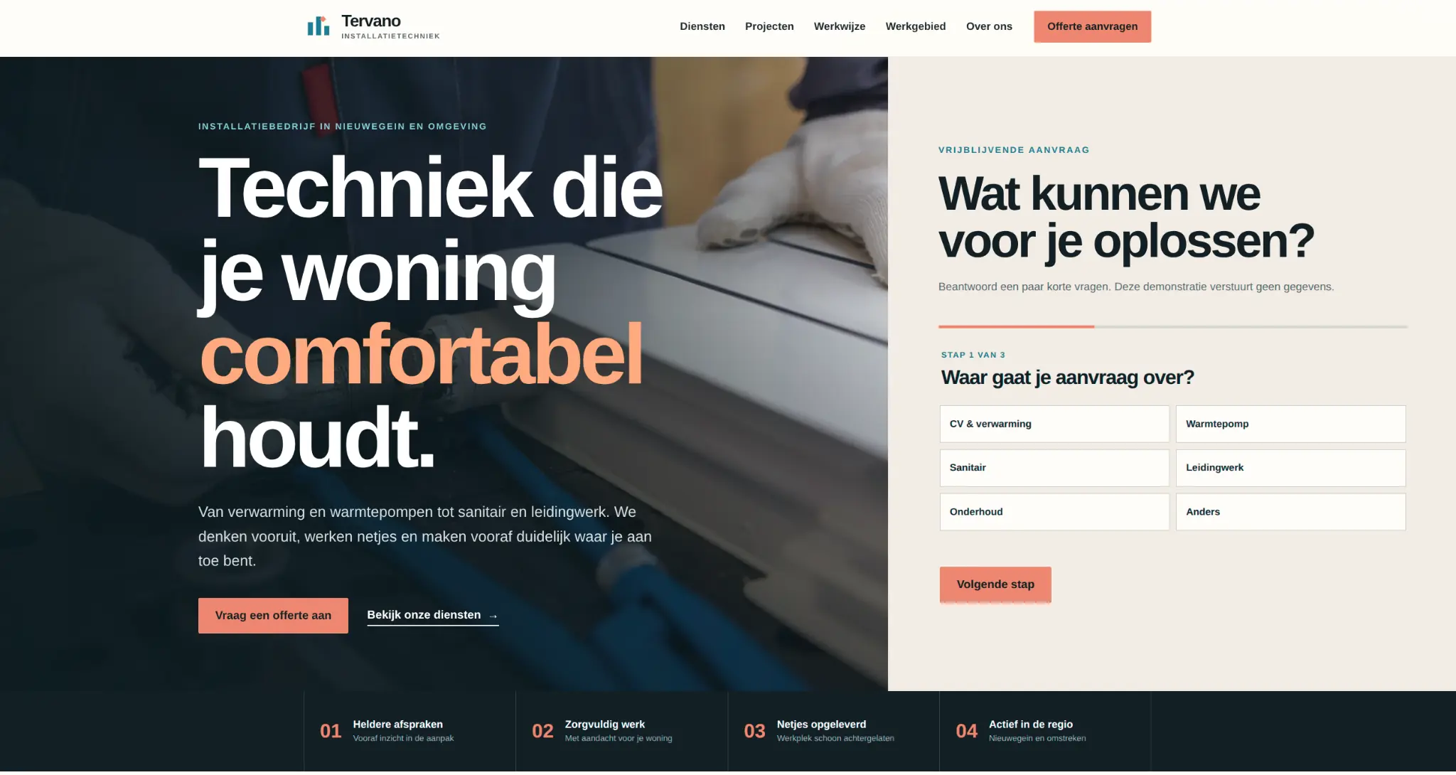 Tweede voorbeeld van een Kwestt website