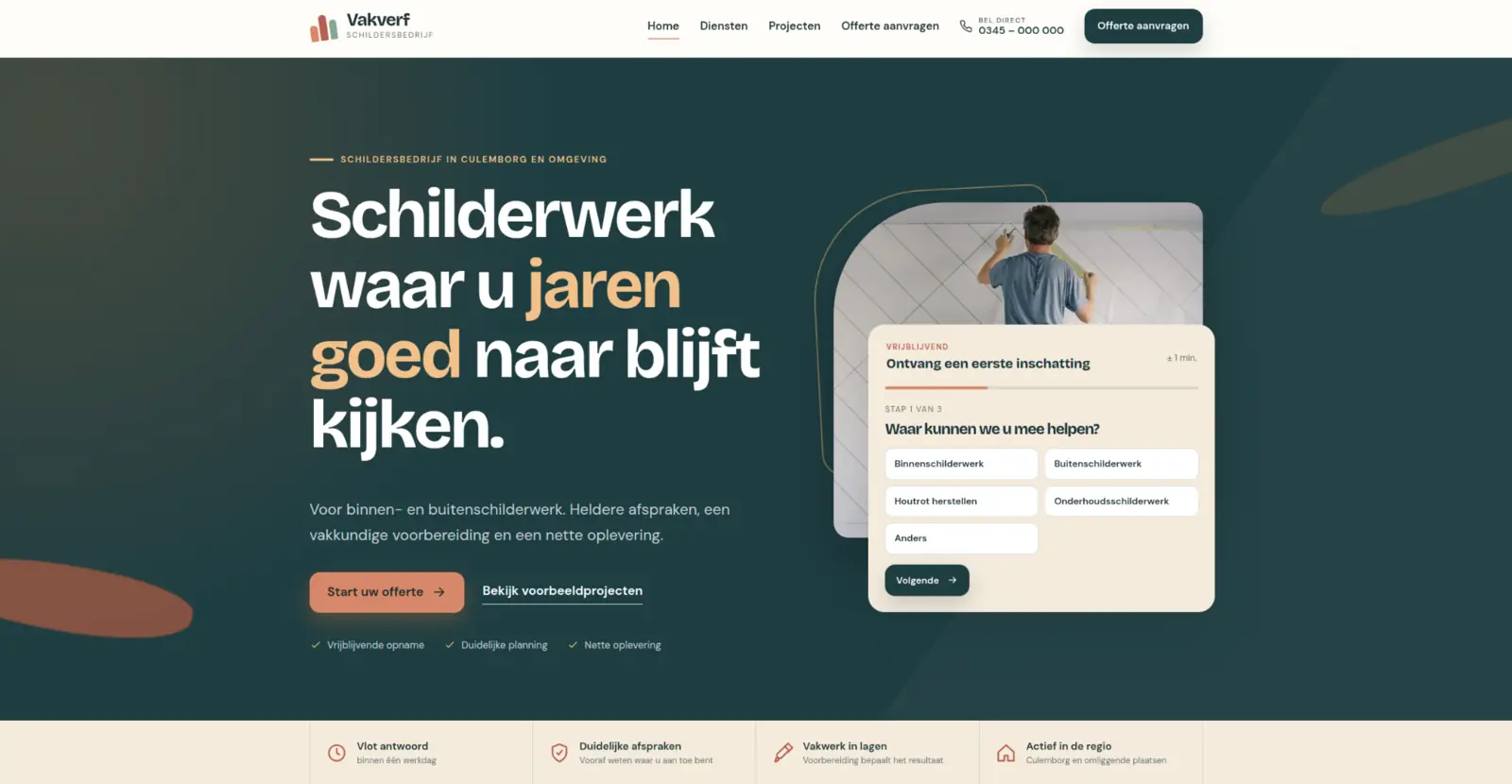 Voorbeeld van een door Kwestt gebouwde website