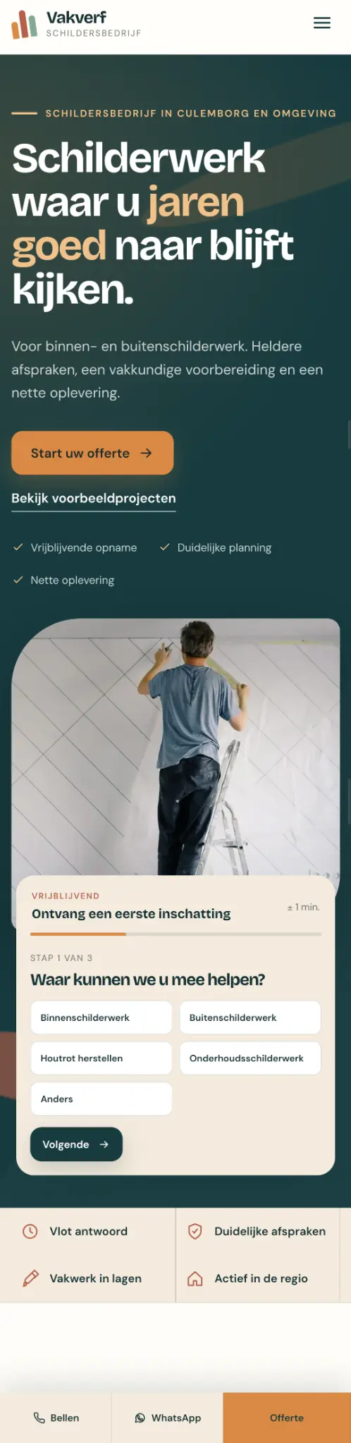 Mobiele versie van een Kwestt website